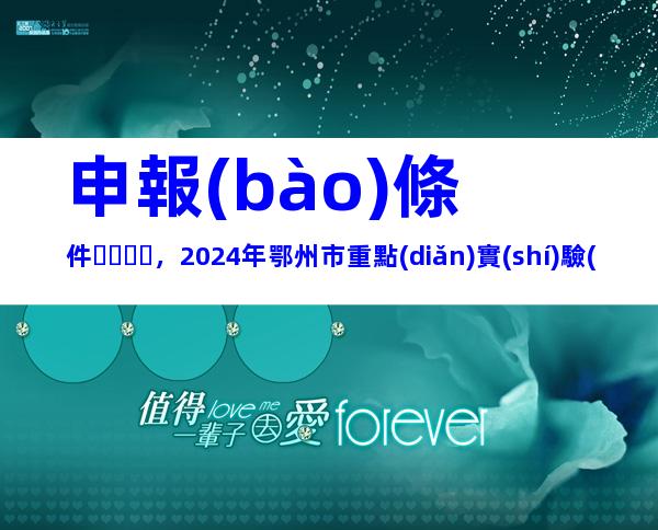 申報(bào)條件，2024年鄂州市重點(diǎn)實(shí)驗(yàn)室申報(bào)流程、申報(bào)材料整理